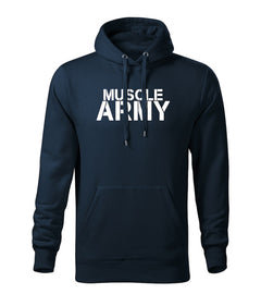 DRAGOWA felpa con cappuccio da uomo muscle army 320 g/m², blu scuro