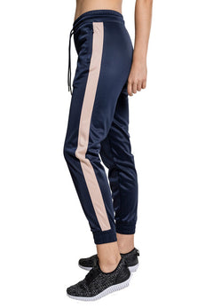 Urban Classics Cuff Track dámske tepláky, navy light rose