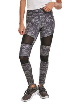 Urban Classics Tech Mesh leggings da donna, Dark digital camo