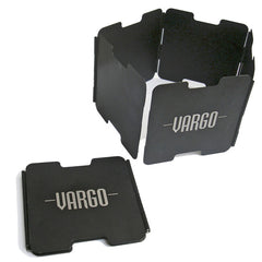 Vargo Parabrezza in alluminio con supporto per pentole ad alcool, nero