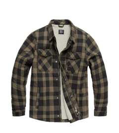 Vintage Industries Craft giacca sherpa heavyweight, beige a quadri