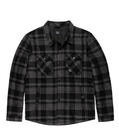 Vintage Industries Square+ camicia-giacca in flanella, grigio a quadri