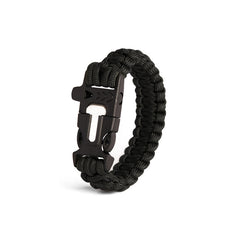 WARAGOD Bazin bracciale paracord con fischietto e pastello, nero