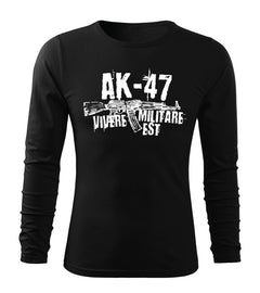 DRAGOWA Fit-T t-shirt a maniche lunghe Seneca AK-47 160 g/m², nero