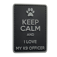WARAGOD Keep Calm and I love my K9 pvc patch, nero, grigio