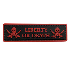 WARAGOD Liberty or Death PVC Μπάλωμα, Μαύρο Κόκκινο