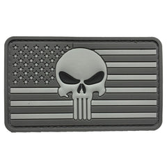 WARAGOD 3D US Punisher Κέντημα Γκρι, 8.5x5cm