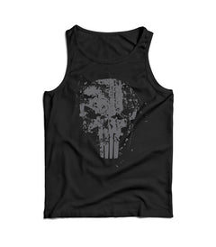 DRAGOWA ανδρικό αμάνικο μπλουζάκι Frank The Punisher 160 g/m², μαύρο