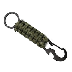 WARAGOD Sanya portachiavi multifunzionale di sopravvivenza in paracord 4 in 1, verde