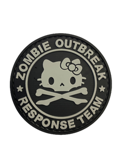 WARAGOD Zombie Outbreak Kitty PVC σήμα, μαύρο γκρι