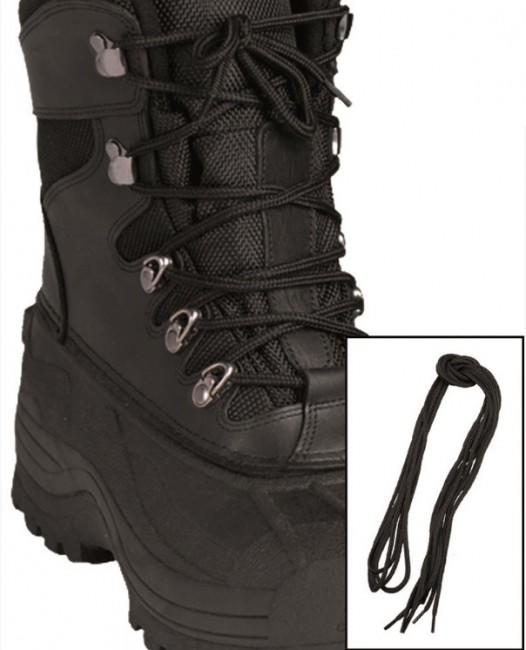 Mil-Tec Co lacci per scarpe cerati, nero 140cm