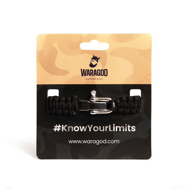 WARAGOD Bracciale Bazin con chiusura regolabile in metallo, nero