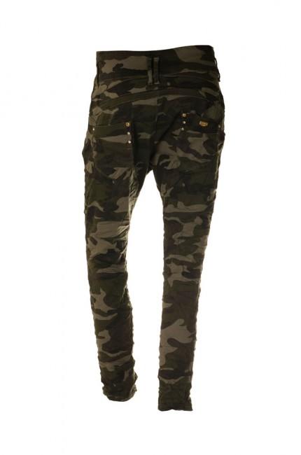 O&T garment pantaloni da donna a vita bassa, woodland
