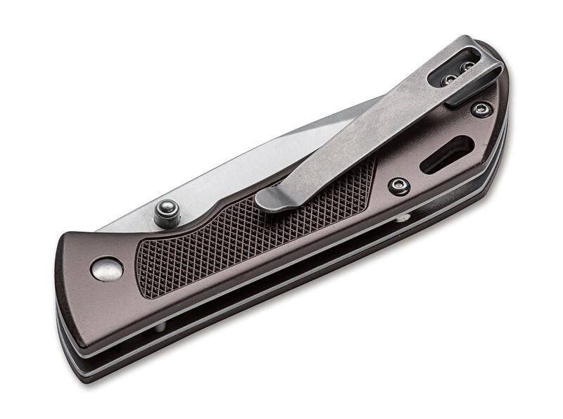 Böker Magnum Advance Checkering coltello edc apribile, bronzo scuro