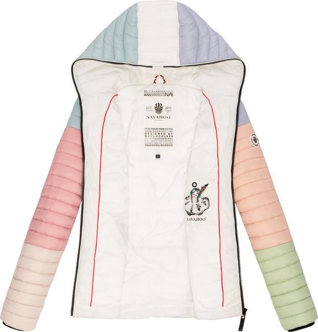 Navahoo Giacca transitoria da donna multicolore con cappuccio, multicolore pastello