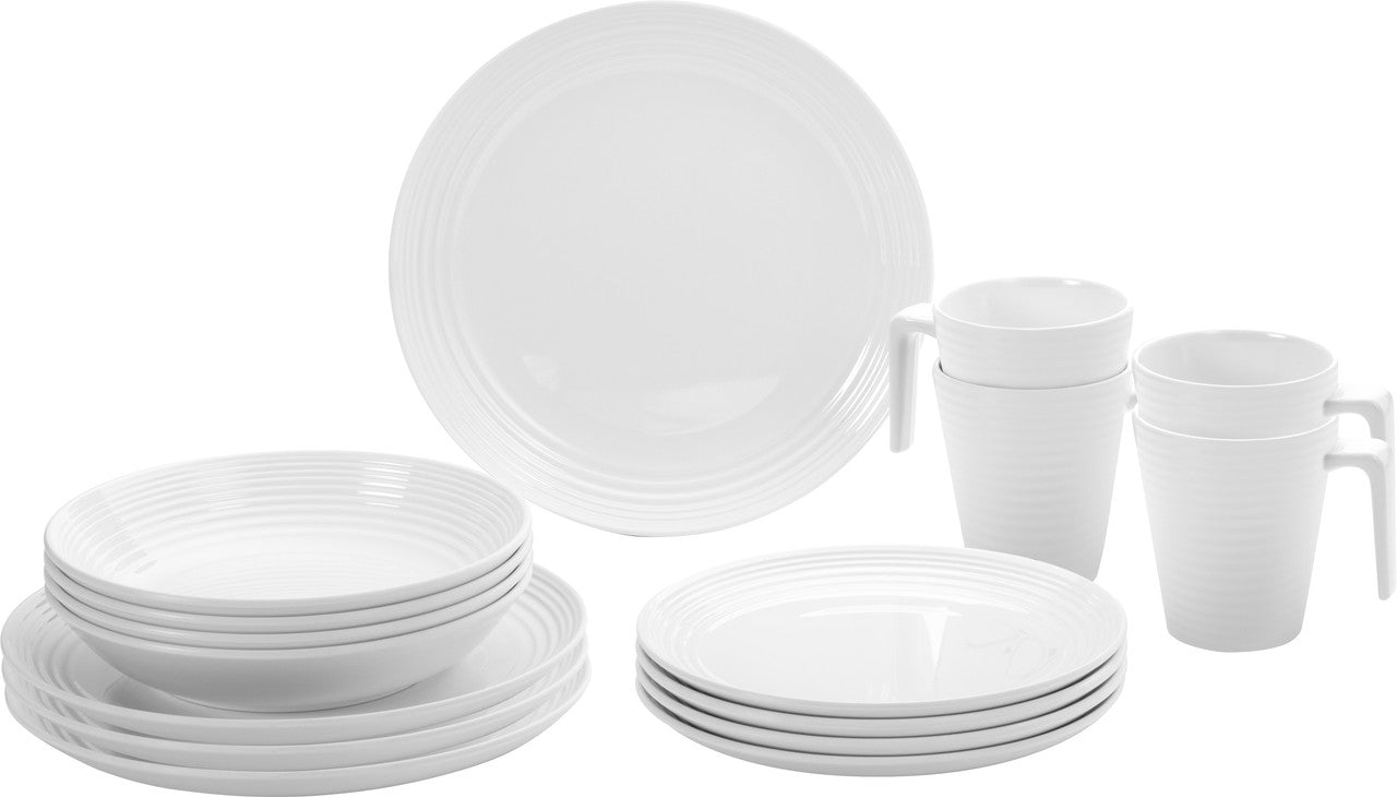 Brunner Set di stoviglie Melamine Spherica, bianco