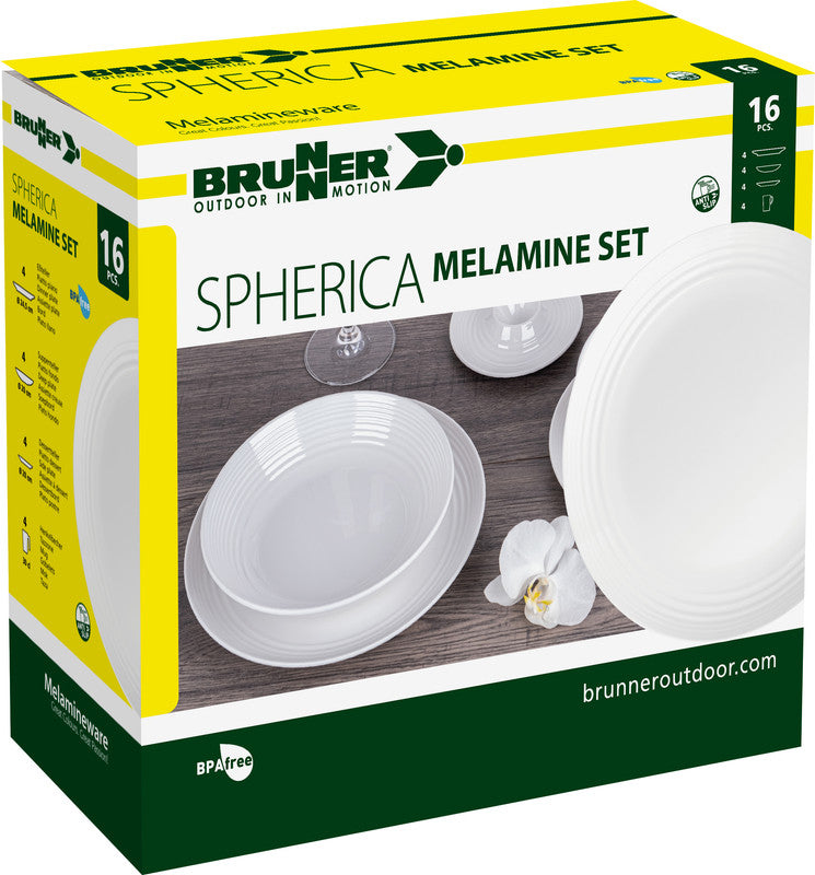 Brunner Spherica Melamine Dinnerware Set, White