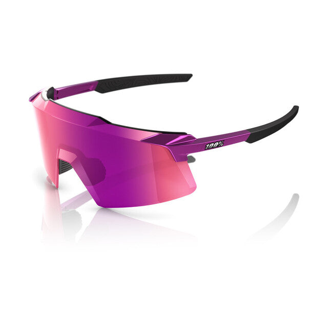 100% Aerocraft occhiali da sole, cromo viola lucido - specchio multistrato viola