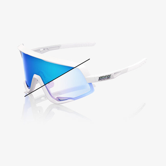 100% Glendale occhiali da sole, Bastille LE - Glitter bianco perla - Specchio blu fotocromatico