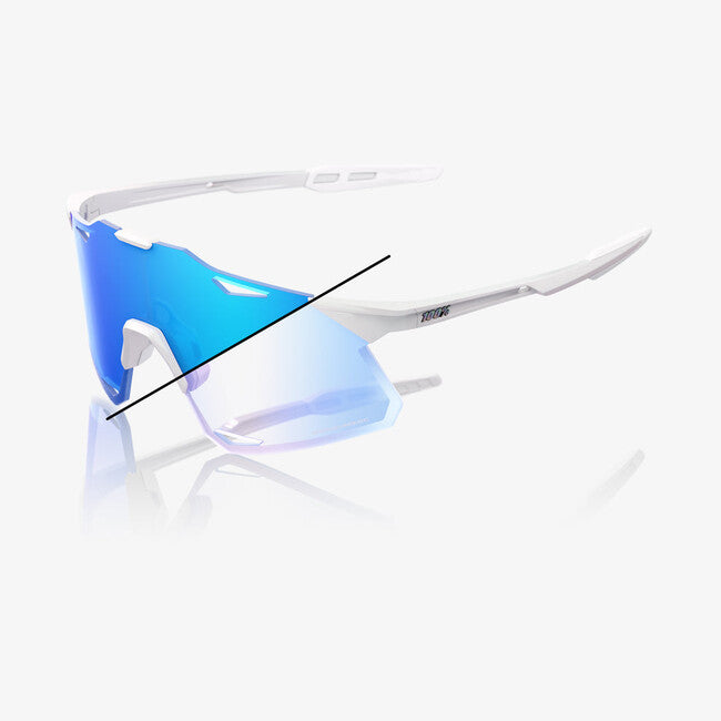 100% Hypercraft occhiali da sole, Bastille LE - Glitter bianco perla - Specchio blu fotocromatico