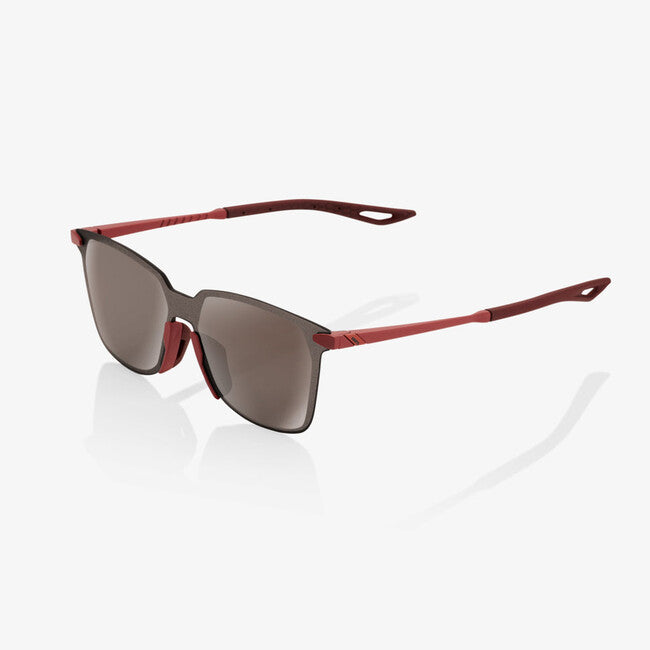 100% Legere occhiali da sole squadrati, Soft Tact Crimson