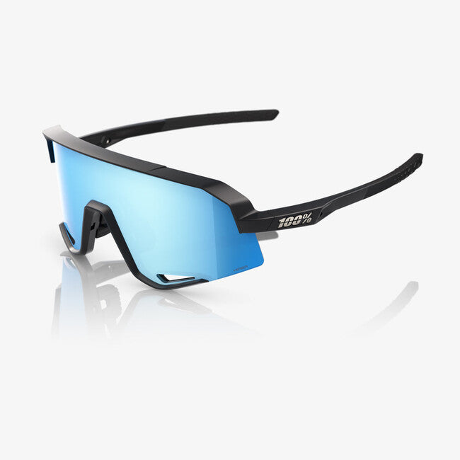 100% Slendale occhiali da sole, nero opaco - specchio multistrato blu hiper