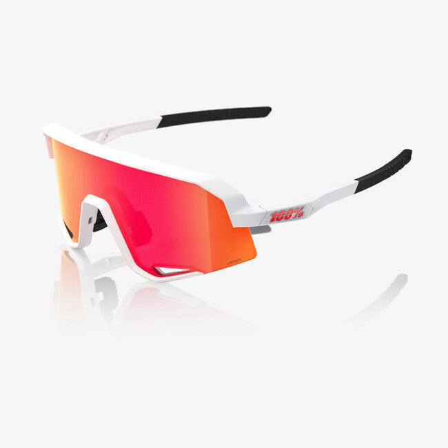 100% Slendale occhiali da sole, bianco opaco - specchio multistrato rosso hiper