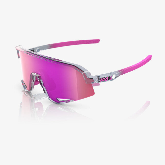 100% Slendale occhiali da sole, grigio traslucido lucido - specchio multistrato viola