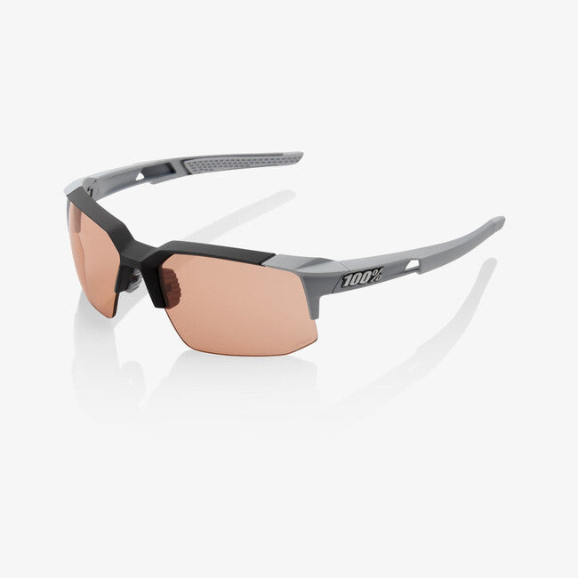 100% Speedcoupe occhiali da sole - soft tact stone grey - lente hiper coral - OS