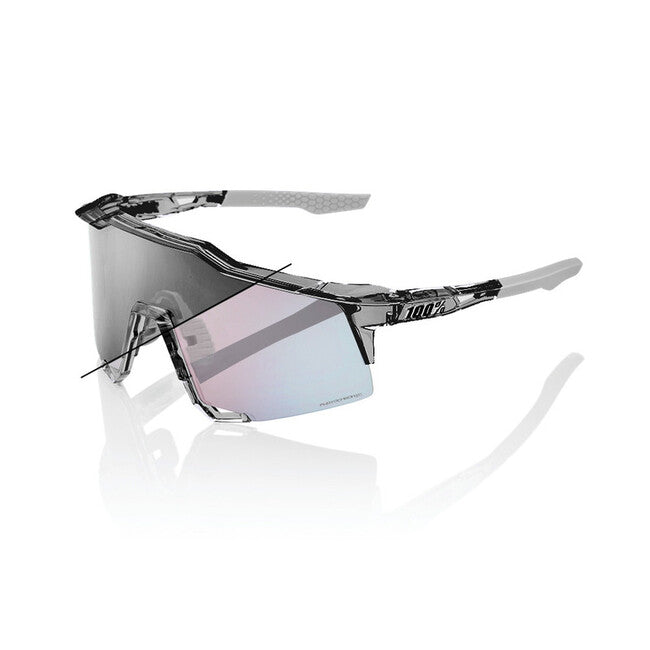 100% Speedcraft occhiali da sole, grigio traslucido lucido - lenti fotocromatiche a specchio oro rosa