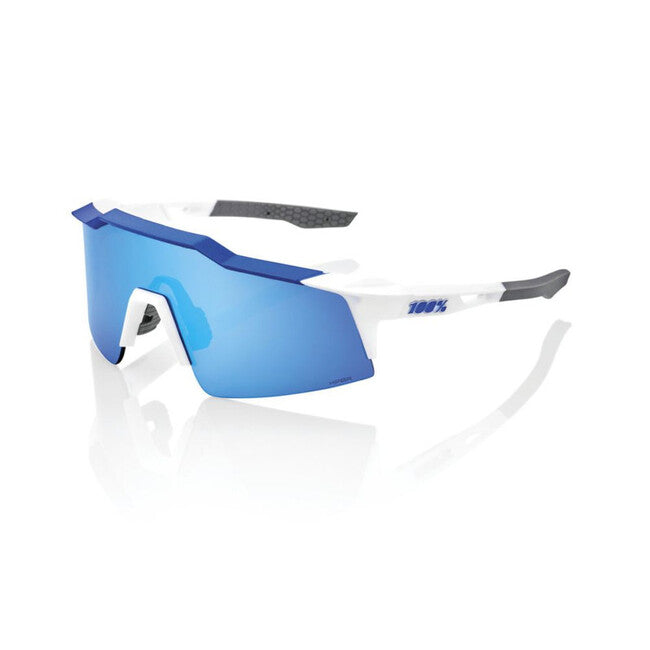 100% Speedcraft sl occhiali da sole, bianco opaco/blu metallizzato