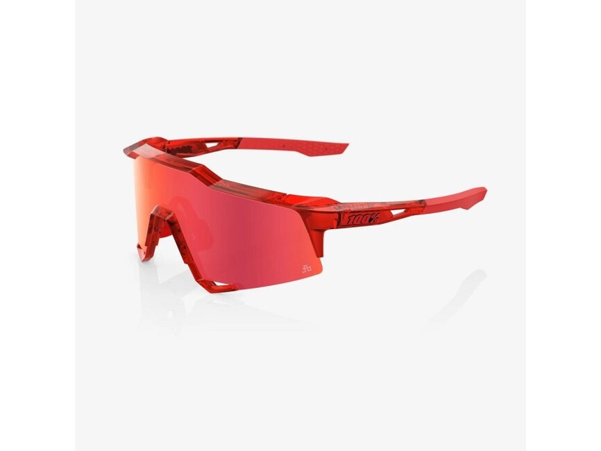 100% Speedcraft le occhiali da sole peter sagan, rosso traslucido lucido - specchio rosso hiper