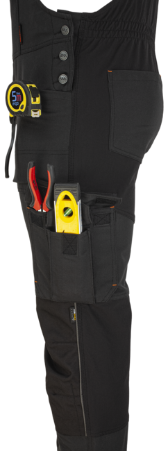 BENNON Erebos pantaloni da lavoro con bretelle, neri