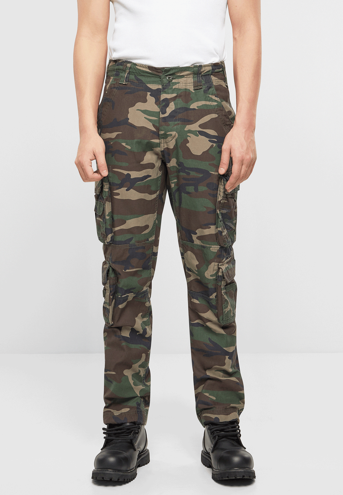 Brandit Pure Slim Fit nohavice, woodland