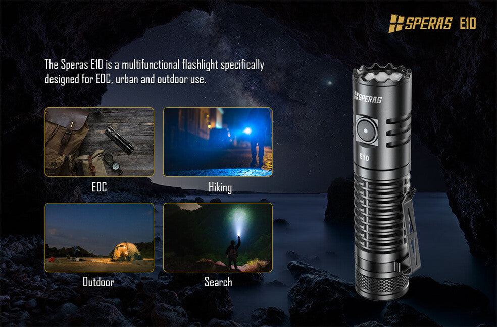 Speras E10 torcia 1300LM 175M outdoor camping edc