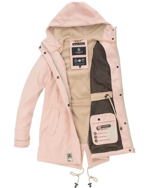 Marikoo ZIMTZICKE giacca invernale softshell da donna con cappuccio, rosa