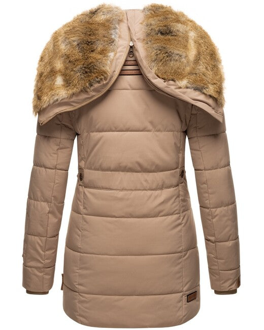 Marikoo LIEBLINGS JACKE women's winter hooded jacket, Taupe