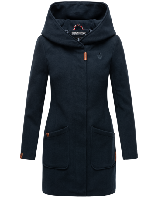 Marikoo MAIKOO ženski zimski plašč s kapuco, Dark navy