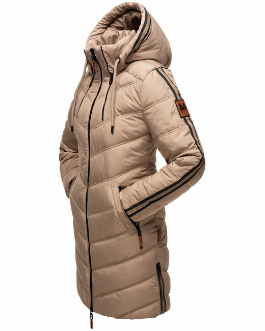 Marikoo ARMASA women's winter jacket, Taupe grey