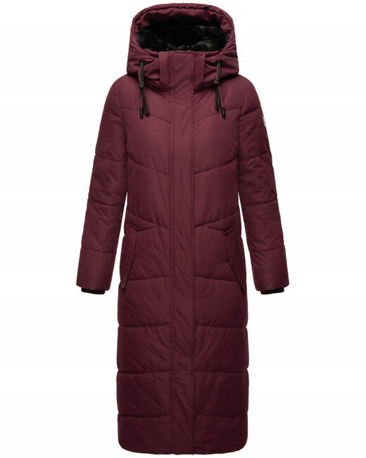 Navahoo Hingucker giacca invernale da donna con cappuccio, vino