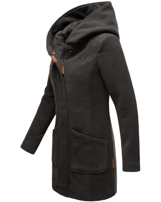 Marikoo Maikoo cappotto invernale da donna con cappuccio, antracite mel