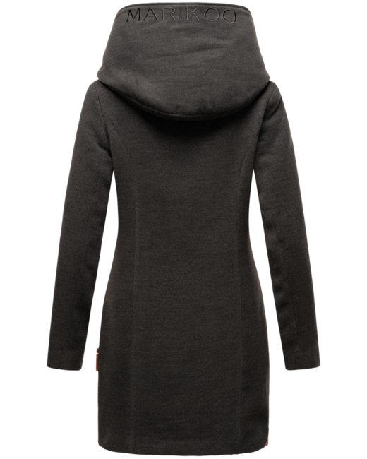 Marikoo Maikoo cappotto invernale da donna con cappuccio, antracite mel