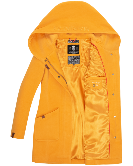 Marikoo MAIKOO cappotto invernale da donna con cappuccio, giallo