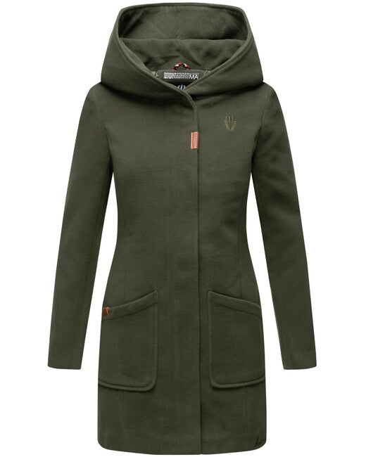 Marikoo Maikoo cappotto invernale da donna con cappuccio, verde