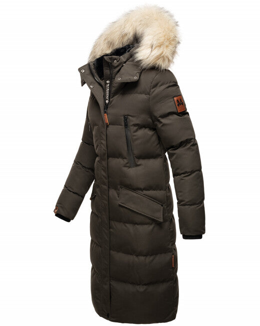 Marikoo Schneesternchen giacca invernale da donna con cappuccio, antracite