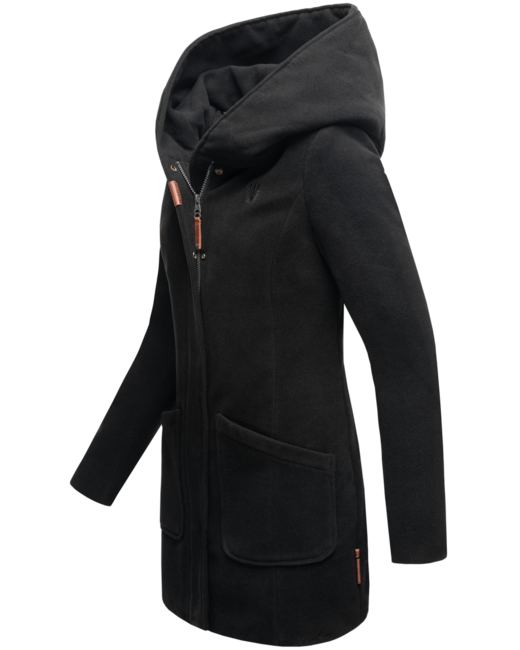 Marikoo MAIKOO cappotto invernale da donna con cappuccio, nero