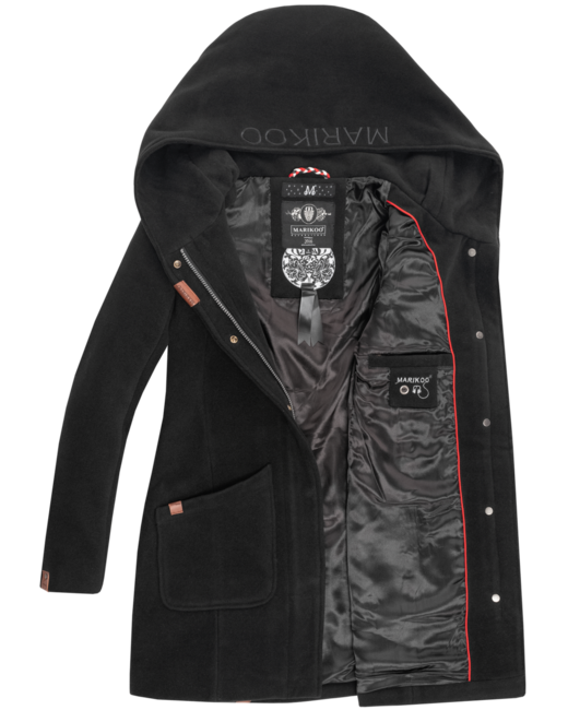 Marikoo MAIKOO cappotto invernale da donna con cappuccio, rosso