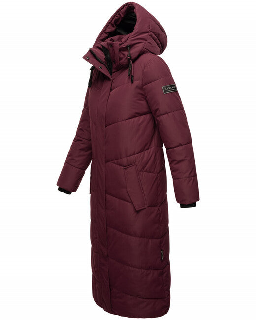 Navahoo Hingucker giacca invernale da donna con cappuccio, vino