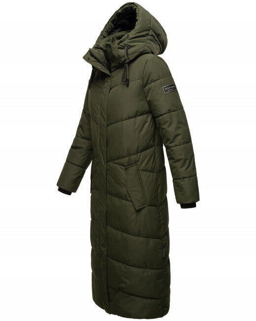 Navahoo Hingucker giacca invernale da donna con cappuccio, oliva scura