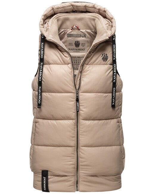 Navahoo Kassidy gilet con cappuccio da donna, tortora